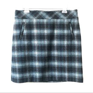 💙3/$25 TALBOTS Blue Plaid Wool Blend Pencil Skirt- Sz 12